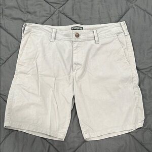 Express Gray Flat Front Shorts Versatile Style